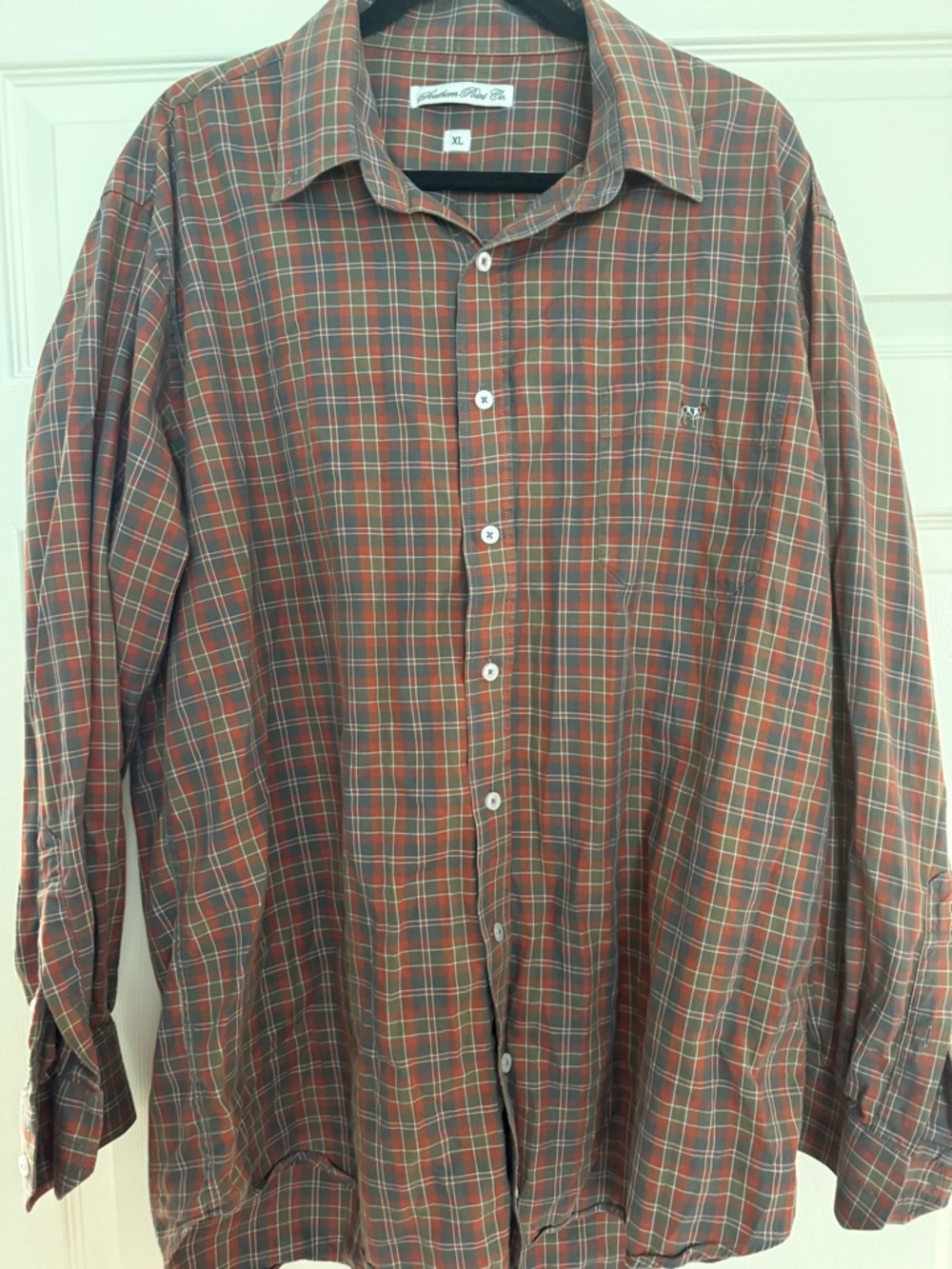 Men's Plaid Button-Down Dress Shirt - Brown/Green
